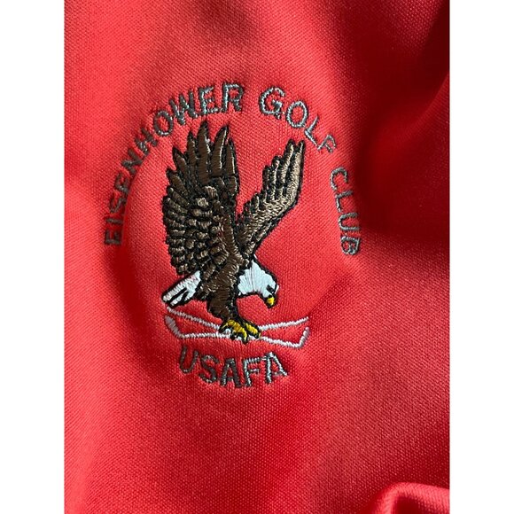 Eisenhower GC USAFA Zero Restrictions Red Pullover 1/4 Zip Mens XL *FLAW - Picture 3 of 8